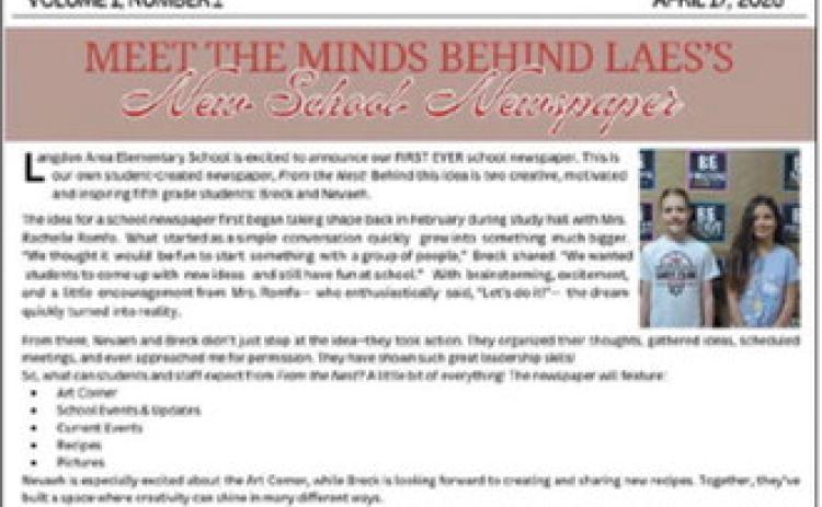 Langdon Area Elementary students launch first-ever school newspaper