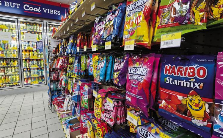 Candy sits on the shelves at a Bismarck retail store on Aug. 27. Photo by Michael Achterling/ North Dakota Monitor