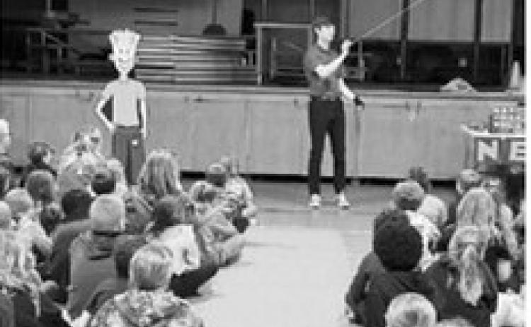 Students enjoy the interactive yo-yo show. Submitted photo