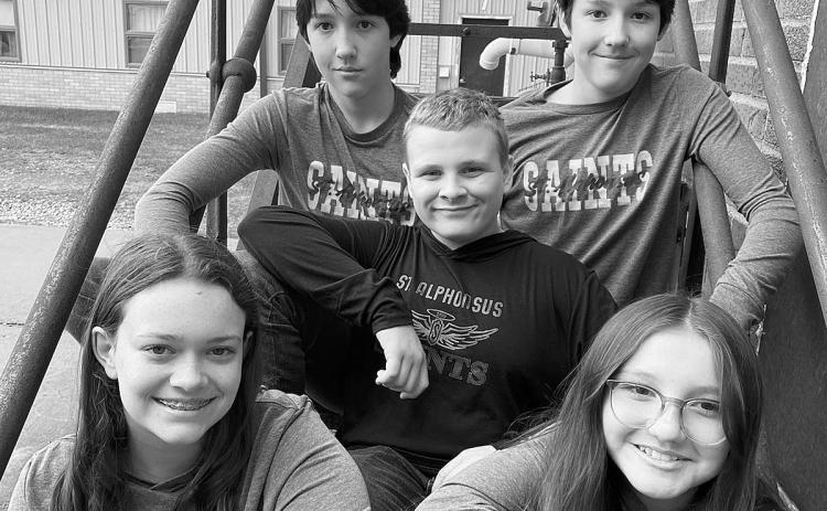 Back row (L-R), Jacob Tollefson and Christian Tollefson; middle row, Cole Spanier; front row, Mya Hoffman and Destiny Aguilar.
