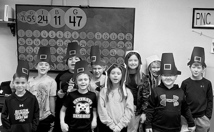 All of the 2nd grade students at Friendsgiving with Pembilier Nursing Center residents.