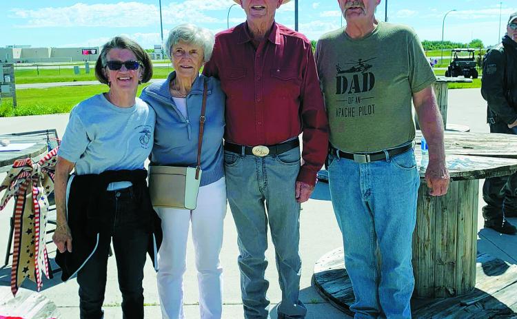 From the left, Colleen Perius, Kathy Schefter, Bill Ramage, and Brad Illerbrunn (Garrett’s father) at Ride For A Warrior