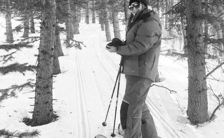 Roxanne Hoffarth enjoying the snowshoe trails at Frost Fire.