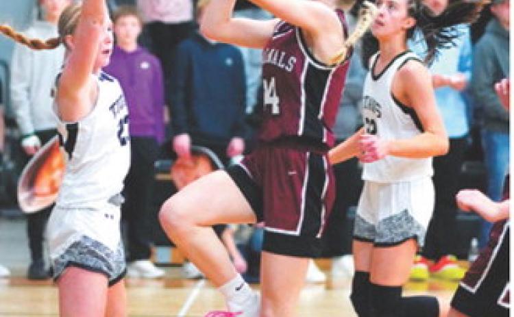 FM Bank Player of the Game for the Cards Hilary Haaven had a 28-point game in the win over the Titans in Drayton Jan. 31. Photo by Larry Stokke