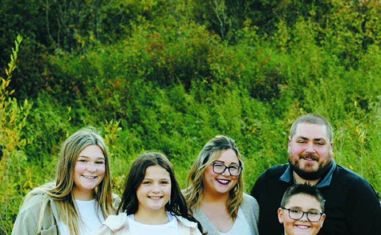 Pembina County Sheriff candidate Cory Mortensen pictured with his family. Submitted photo