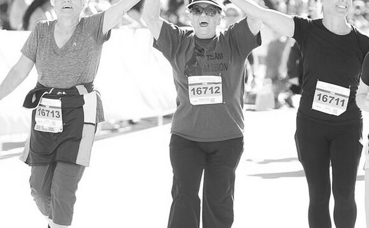 Crossing the finish line!