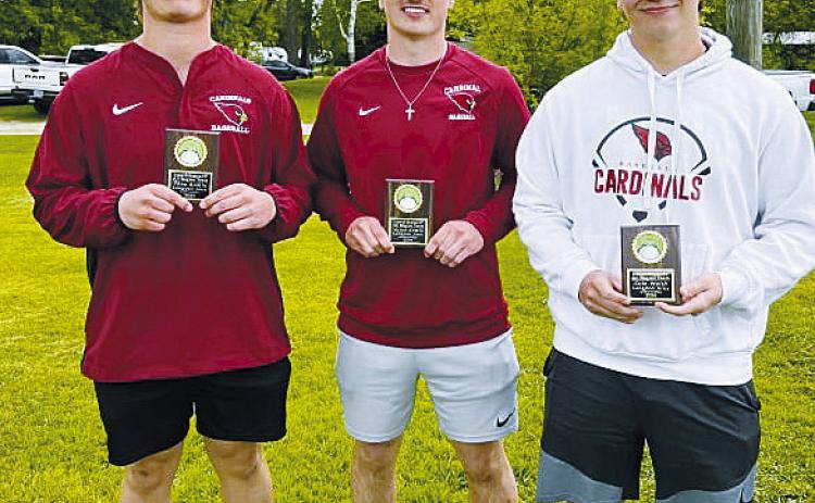 All Region 4 High School Baseball Team named Langdon-Edmore-Munch All-Region 4 High School Baseball Team (L-R) Theo Romfo, Mason Romfo, and Cole Welsh.
