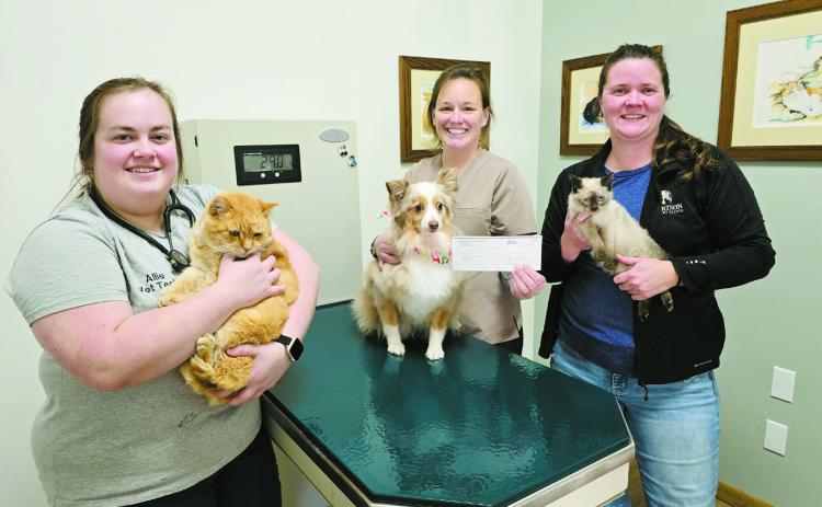 From (L-R) Allie Fraser, Vet Tech; Dr. Carla Gilbertson; and Lori Kalliokoski - office coordinator/ office manager. Submitted photo.