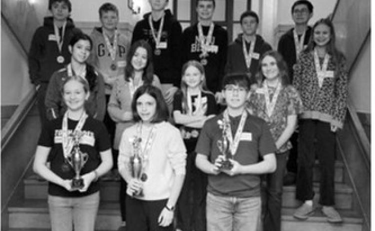 Area students participated in the Pembina County Spelling Bee. Photo by Jamie Rarick