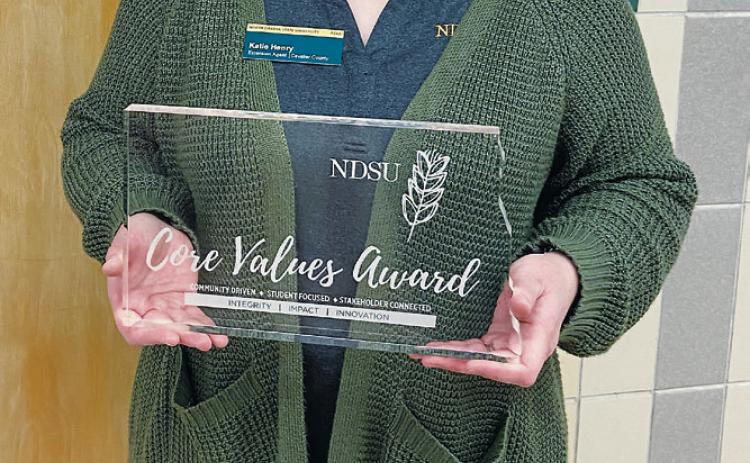 Cavalier County Extension agent honored with Core Values Award