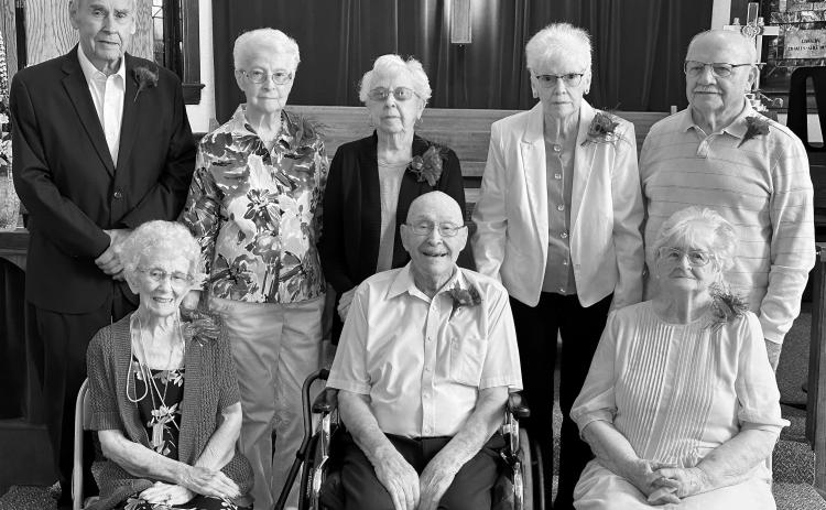 Pictured (left to right) back: Lorne Field, Betty Koehn, Leona McLeod, Margie Lewis, Clinton Esckilsen; front: Bonnie Swenson, Dale McDonald &amp; Joyce Esckilsen.