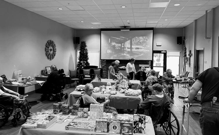 The Christmas Shop with plenty of shoppers inside.