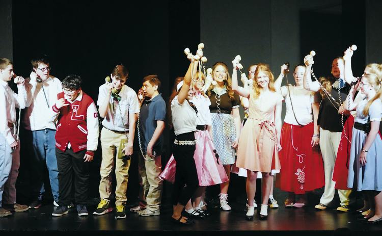 Students performing ‘Bye Bye Birdie’ at the Roxy Theater on May 4. The show was the first musical the school has hosted in 30 years. Photo by Larry Stokke.