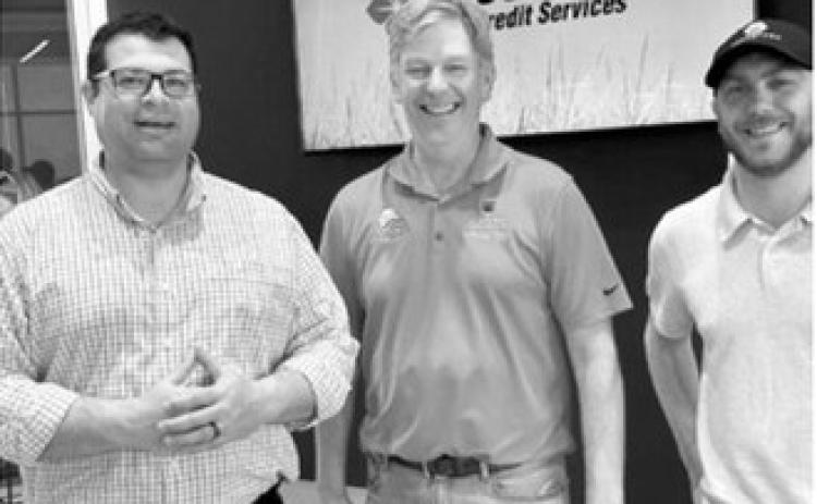 Cofounders William Aderholdt (left), Brian Carroll, and Grand Farm chief of staff Matt Wendel, give a tour of Grand Farm to detail the latest work the agtech hub is doing to advance technology to address challenges farmers face. Photo, Michael Standaert, NDNC.