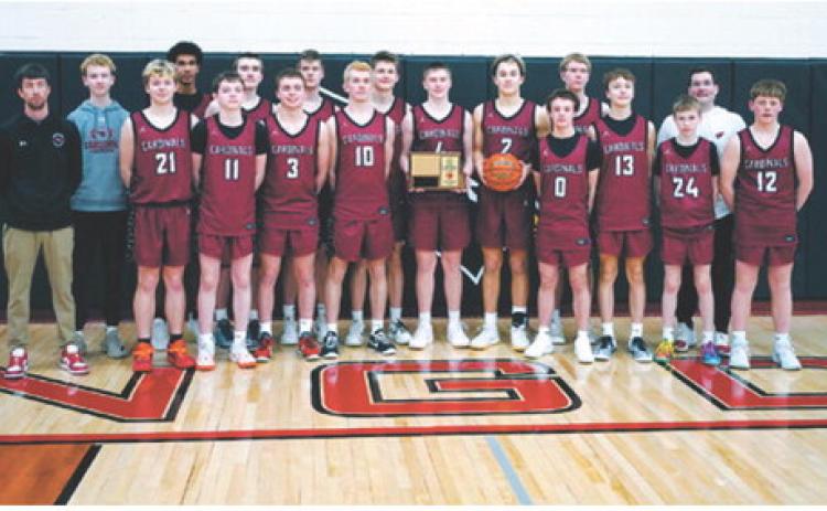 Langdon-Munich Cardinals, 2026 District 4 champions. Photo by Larry Stokke