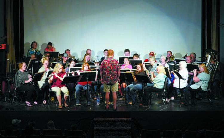 Langdon's Community Band performing for the second week of NLAC's Summer Concert Series. Photo by Larry Stokke.