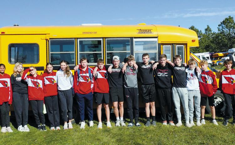 The 2025 Langdon-Munich Cardinals Cross Country Team. Photo by Larry Stokke.